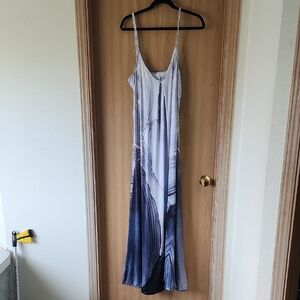 Source Unknown Blue and White Maxi Dress
